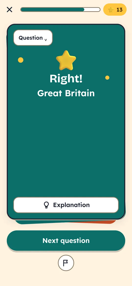 A “Right!” card